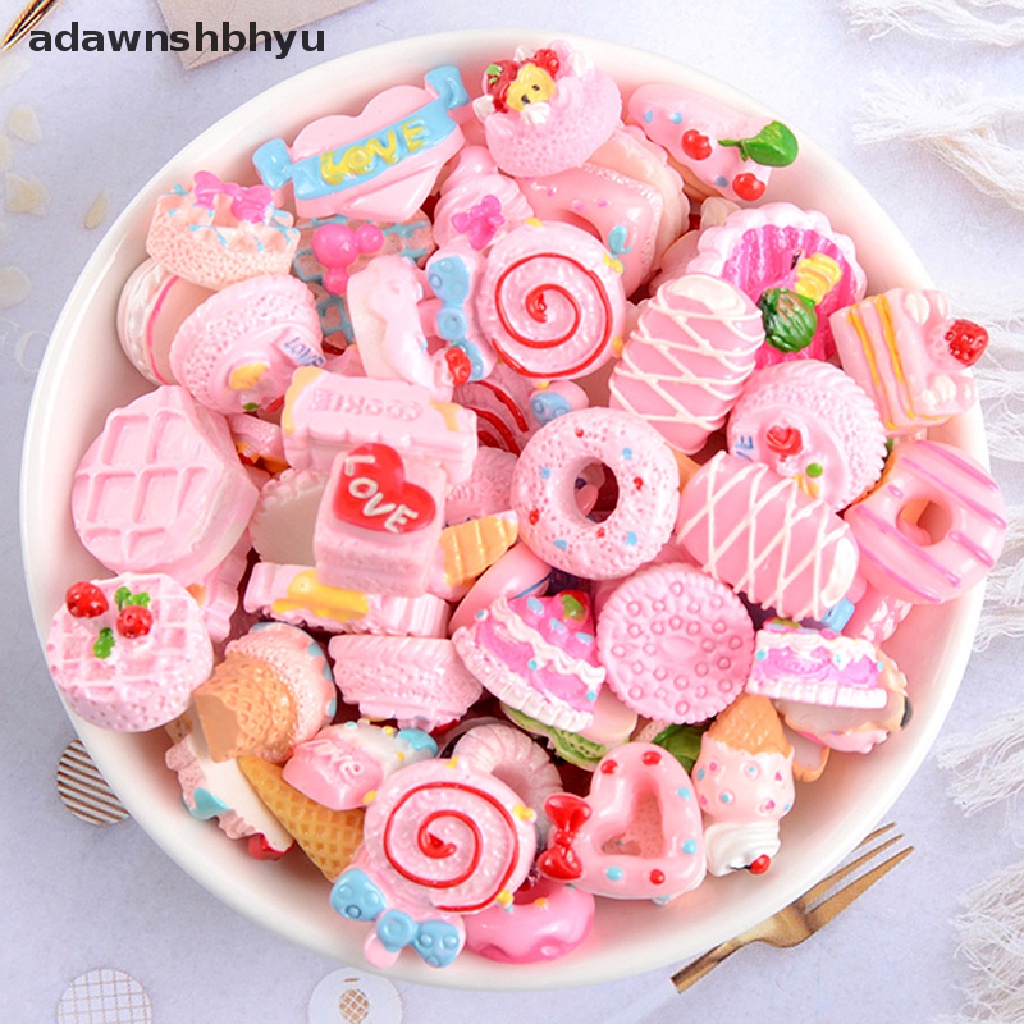 Adawnshbhyu 10pcs Diy Resin Perlengkapan Dekorasi Kue Buah Permen Phone Case Aksesoris Kits ID