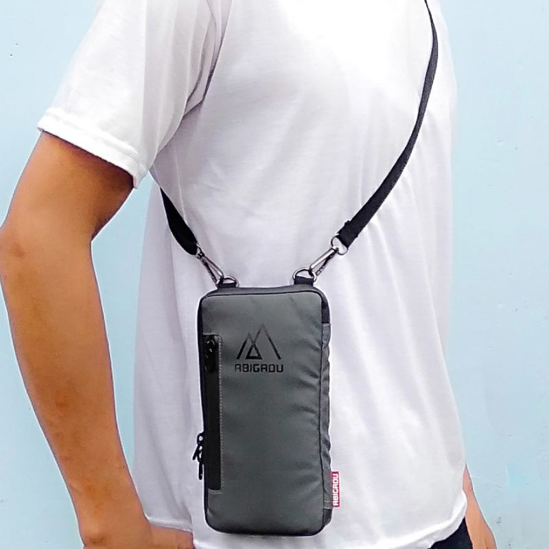 Daily sling phone anti air abigadu / tas hp waterproof /  selempang hp anti air/ dompet hp / tas android anti air /handbag multifungsi / cluth bag / phone bag tas hp import /dompet hp kartu /tas hp serbaguna | gantungan leher /hanging wallet abigadu