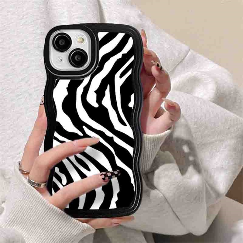 New Case Realme 10 C33 C30 C31 C35 C21Y C25Y C21 Realme C11 C25 C17 C15 C12 C3 C2 Realme 7i 5 5i 6i 7 Pro Zebra Stripes Wave Edge TPU Phone Case Cover