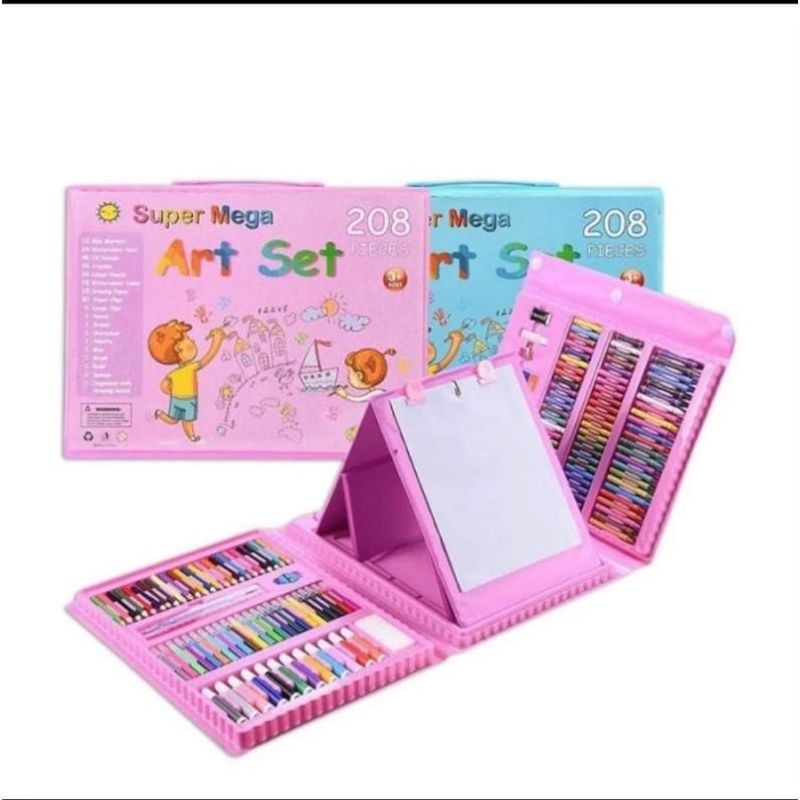

Paket crayon anak set 208 pcs / super mega art set / set peralatan melukis mewarnai menggambar