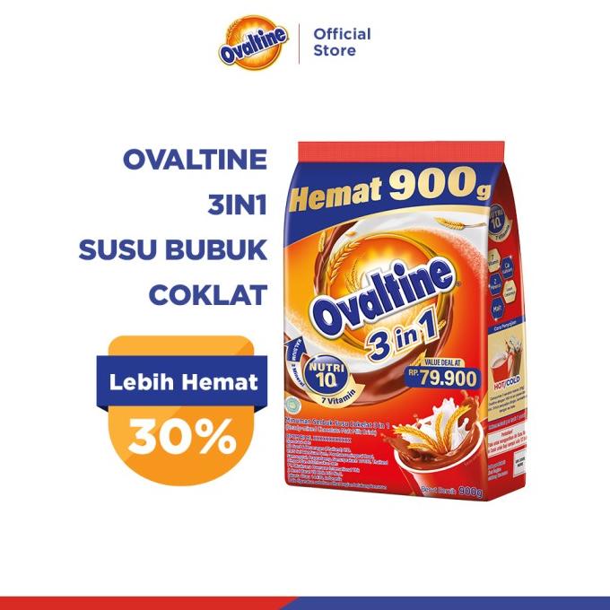 

Ovaltine 3in1 Susu Bubuk Coklat 900g TERLARIS TERPERCAYA ORIGINAL