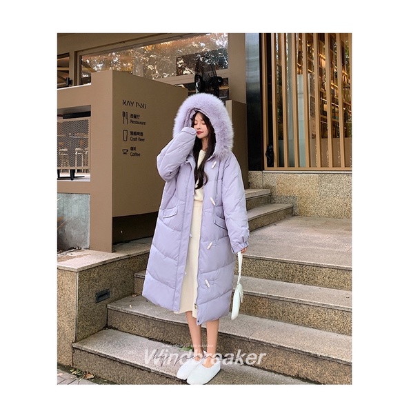 Long padding coat import ROSE premium purple padded jaket winter wanita cewek outer musim dingin hangat korean style