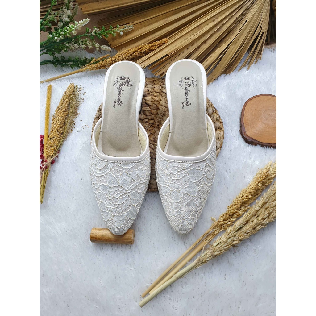 sepatu wedding cantik seyla broken white 5 cm tahu