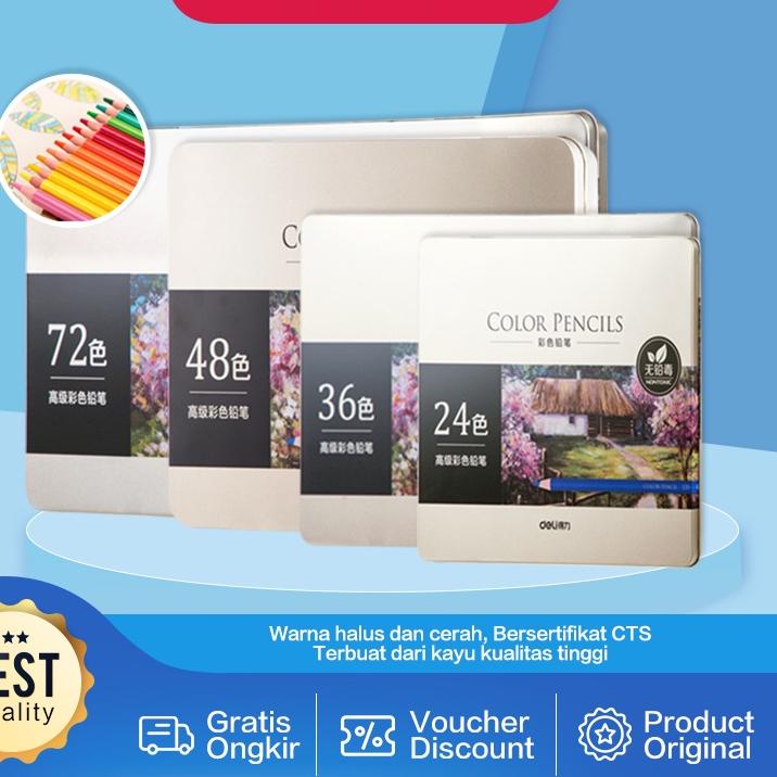 

[PRODUK 6QHAU] Deli High-grade Oil Pencil Color Pensil Warna Minyak 48/72 Warna 6567 6568 C9K