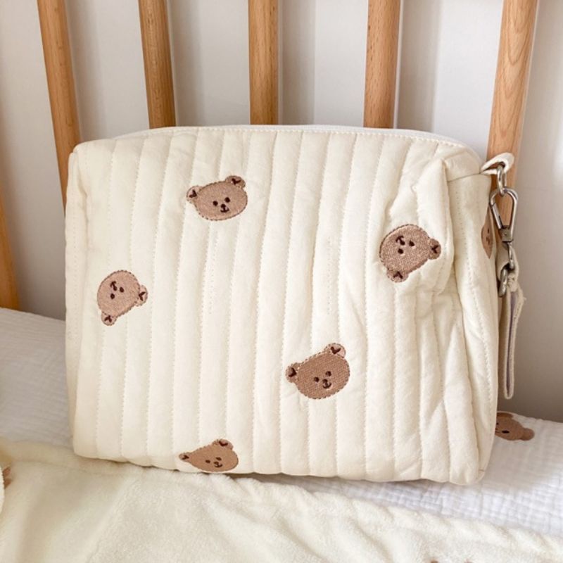 BIANCA - BEAR SERIES Tas Pouch Diaper Bag / Nappy Diaper Bag / Cosmetic Bag Premium Korea