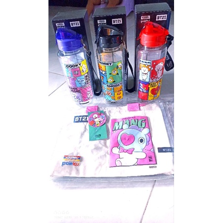 Tas totebag BT21 Indomaret | Botol Tumbler BT21 1,5 L / BT21 Limited Edition Tumbler Cooky Koya Mang