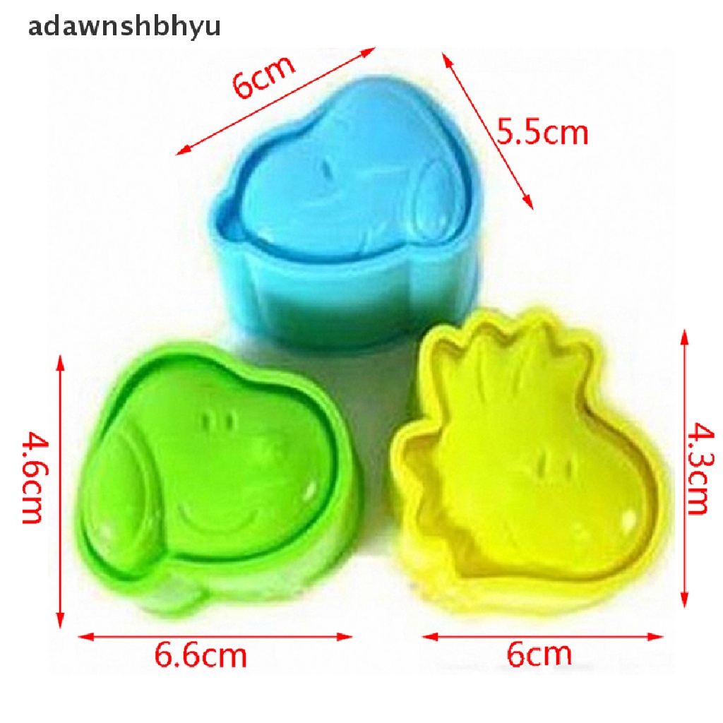 Adawnshbhyu 3Pcs Cetakan Sandwich Lucu Snoopy Roti Kue Biskuit Emboss Device Crust Cookie Cutter Baking Pastry Tools Kue Snoopy DIY Rice Ball Mold ID