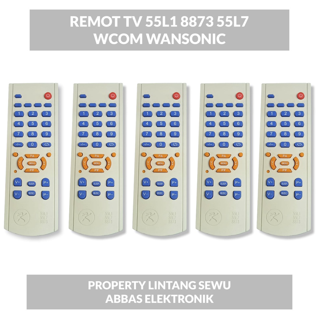 REMOT TV 55L1 8873 55L7 WCOM W COM WANSONIC GROSIR PER 5PCS