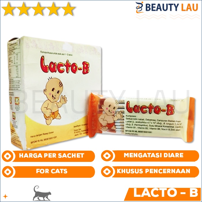 LACTO B SACHET OBAT MENCRET KUCING KITTEN ANJING PUPPY SACHET ANTI DIARE PROBIOTIK UNTUK MENGOBATI PENCERNAAN KUCING