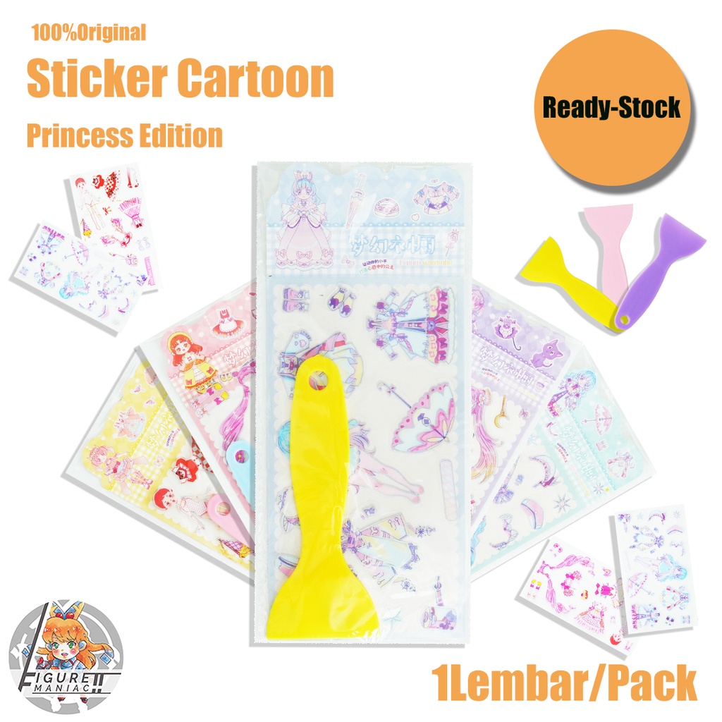 Sticker Buku Aesthetic Waterproof / Tahan air Sachet isi 1 Lembar Free Spatula Premium Import