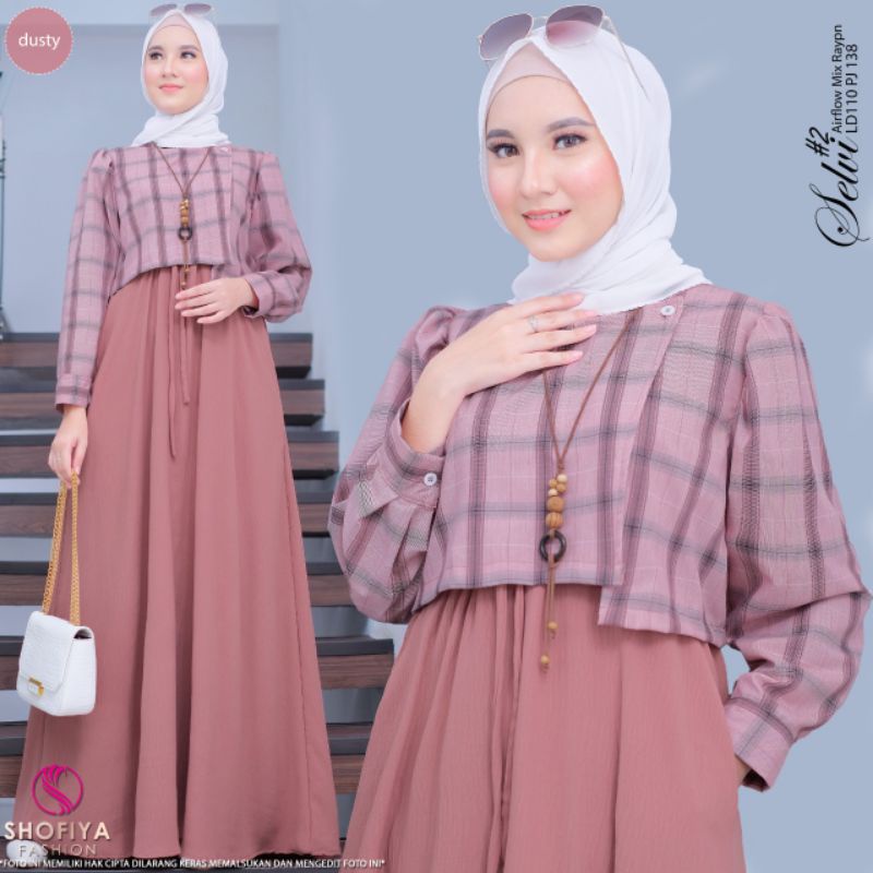 SELVI,NAYA,NIKKY, MELIA,FRIDA,GIVA ,ILONA One Set 2 in 1(outer &amp; skrit) Ori by Shofiya