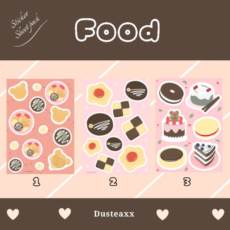 

Sticker Sheet Pack Makanan A6 Sticker Laptop Scrapbook Kue