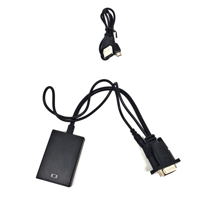 Converter KABEL VGA to HDMI Adaptor With Micro USB Power Audio