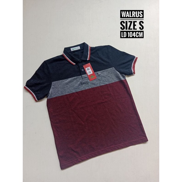 kaos kerah dewasa remaja walrus size S ld 104cm