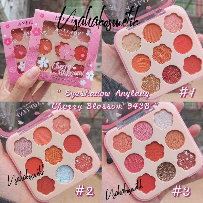 PROMO!! EYESHADOW ANYLADY 943B CHERRY BLOSSOM 9 WARNA SOFT MAKE UP PALETTE