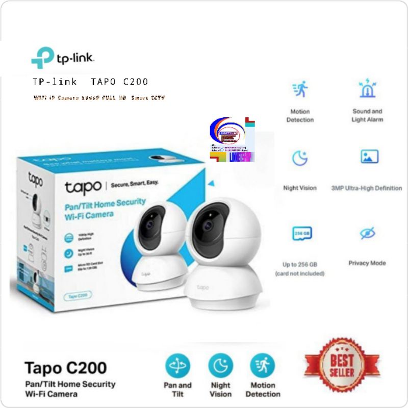 TP-LINK TAPO C200 WiFi IP Camera 1080P Full HD Smart CCTV