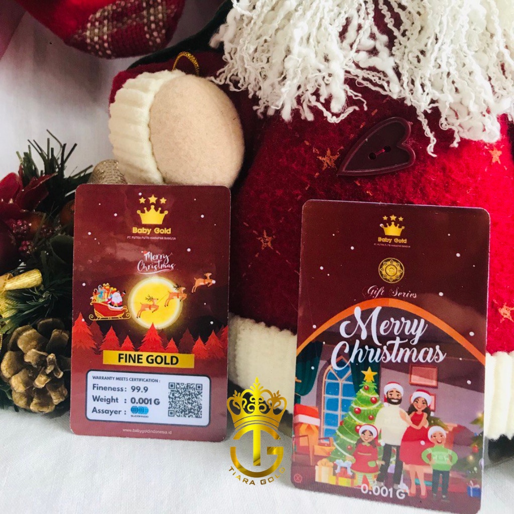 CHRISTMAS NATAL GIFT SERIES FAMILY SPESIAL 0,001 GRAM SOUVENIR EMAS 24KARAT BABYGOLD KADO EMAS