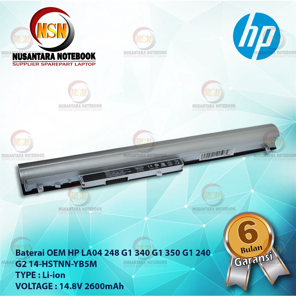 Baterai OEM HP 248 G1 340 G1 350 G1 240 G2 14-N  LA04 HSTNN-YB5M Silver 14.8V 2600mAh