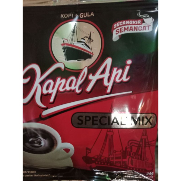 

Kopi Kapal Api Mix,kemasan sachet 24gram.1 renceng isi 10pcs