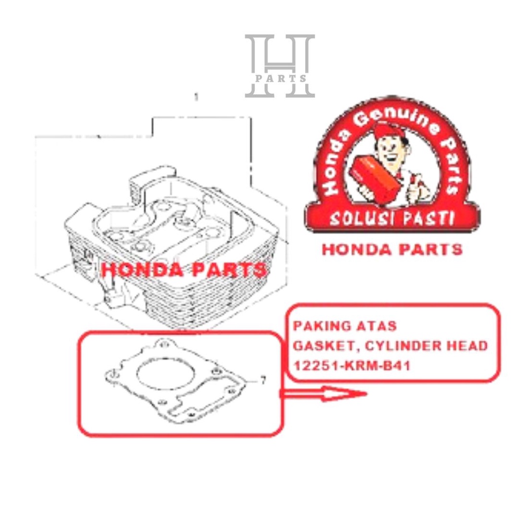 PAKING ATAS GASKET CYLINDER HEAD NEW MEGAPRO MEGAPRO FI VERZA 12251-KRM-B41 ORIGINAL AHM