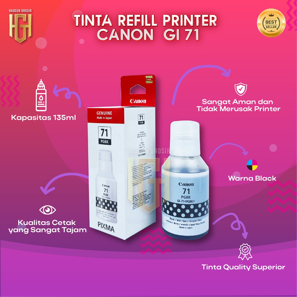 Tinta Canon Gi 71 Black Tinta Printer G2021 G1020 G2020 G2060 G3020