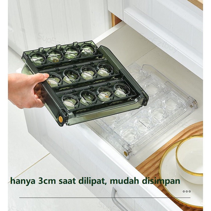 Rak Telur 3 Layers Egg Box/Kotak Penyimpanan Telur Rak Serbaguna 24 Lubang/3 Tier Egg Holder Egg Storage Box Organizer