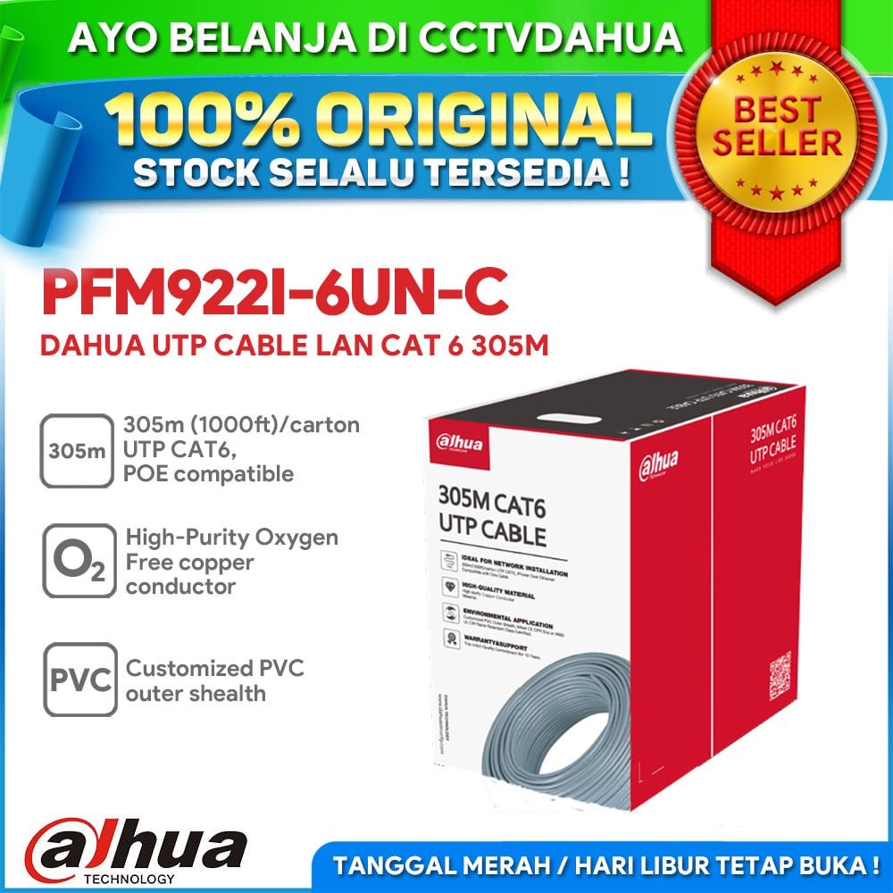 DAHUA PFM922I-6UN-C KABEL LAN UTP / KABEL DATA CAT6 305 M