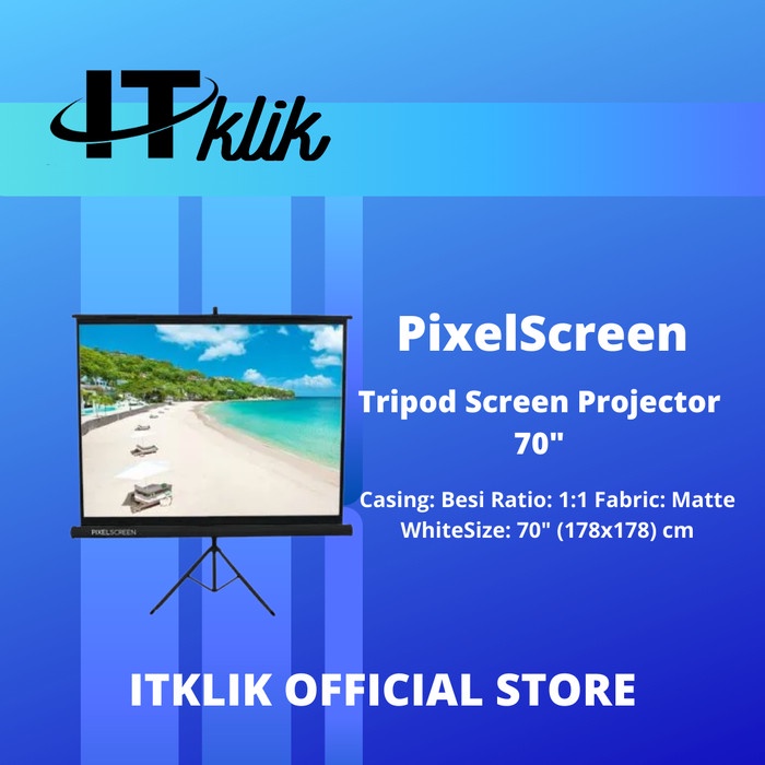 Tripord Screen Projector/Layar Proyektor 70 Inch Pixel