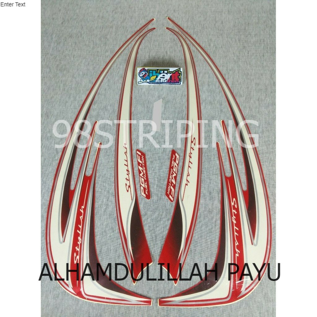 STIKER STRIPING LIS STANDAR ORI HONDA SCOOPY F1 FI STYLISH MERAH TAHUN 2014 POLET