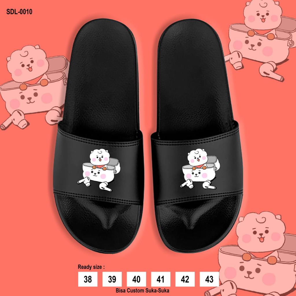 SANDAL SLOP BT-21 EARPHONE / SANDAL KPOP / SENDAL SLIPER