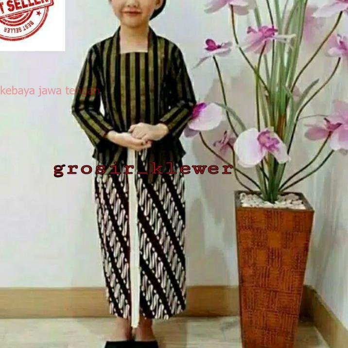 kebaya wanita  SATU SET KEBAYA LURIK ANAK UMUR 0-12 TAHUN// BAJU ADAT JAWA ANAK//PAKAIAN ADAT ANAK P