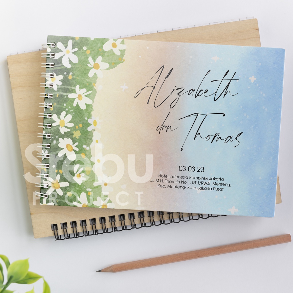 

(SR025) Buku Tamu Pernikahan Hardcover dan Softcover murah / Guest Book Isi 310 Tamu