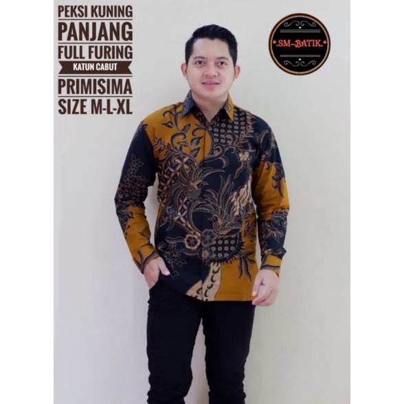 kemeja batik peksi kuning by sm batik