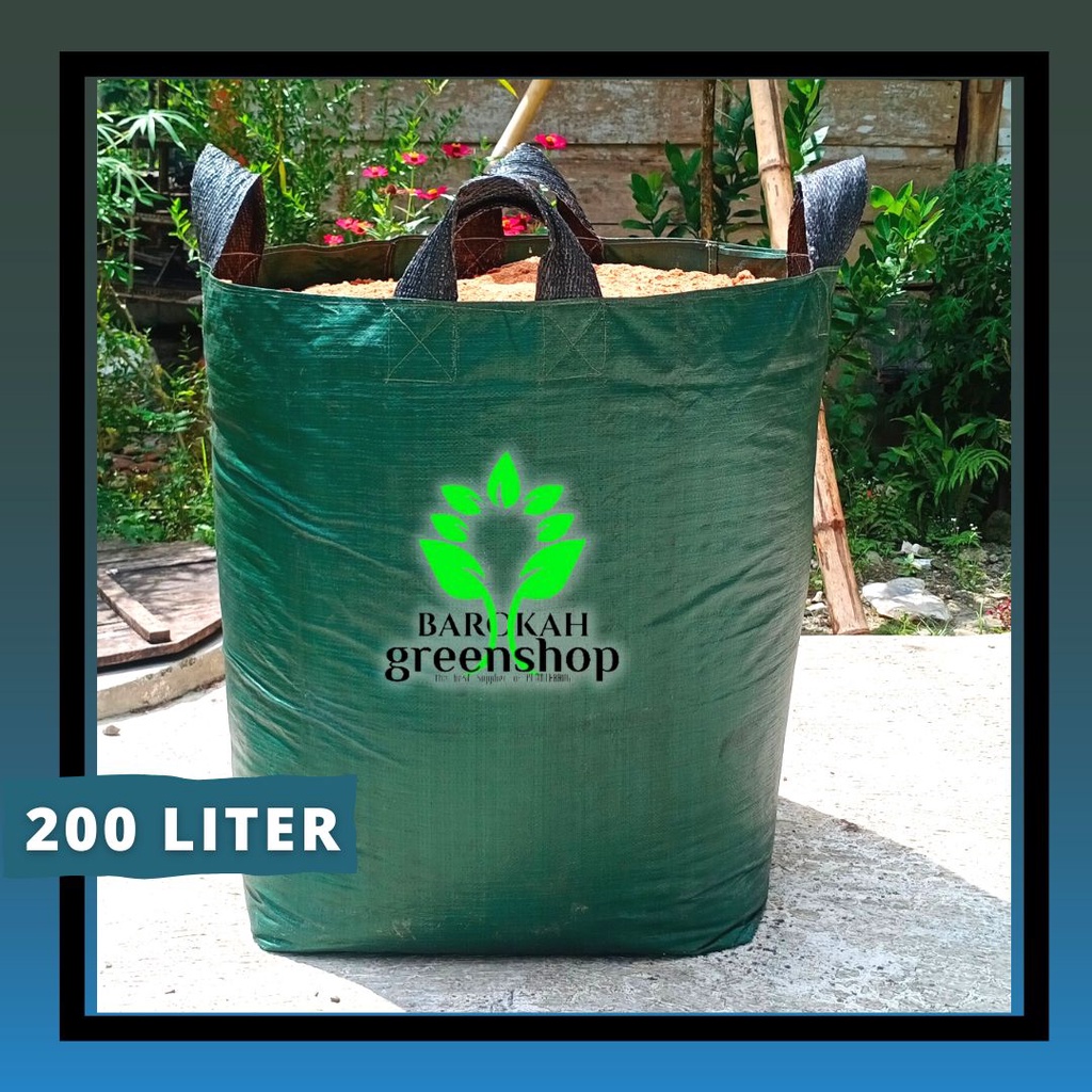 Planter bag 200 liter hijau - pot - media tanam