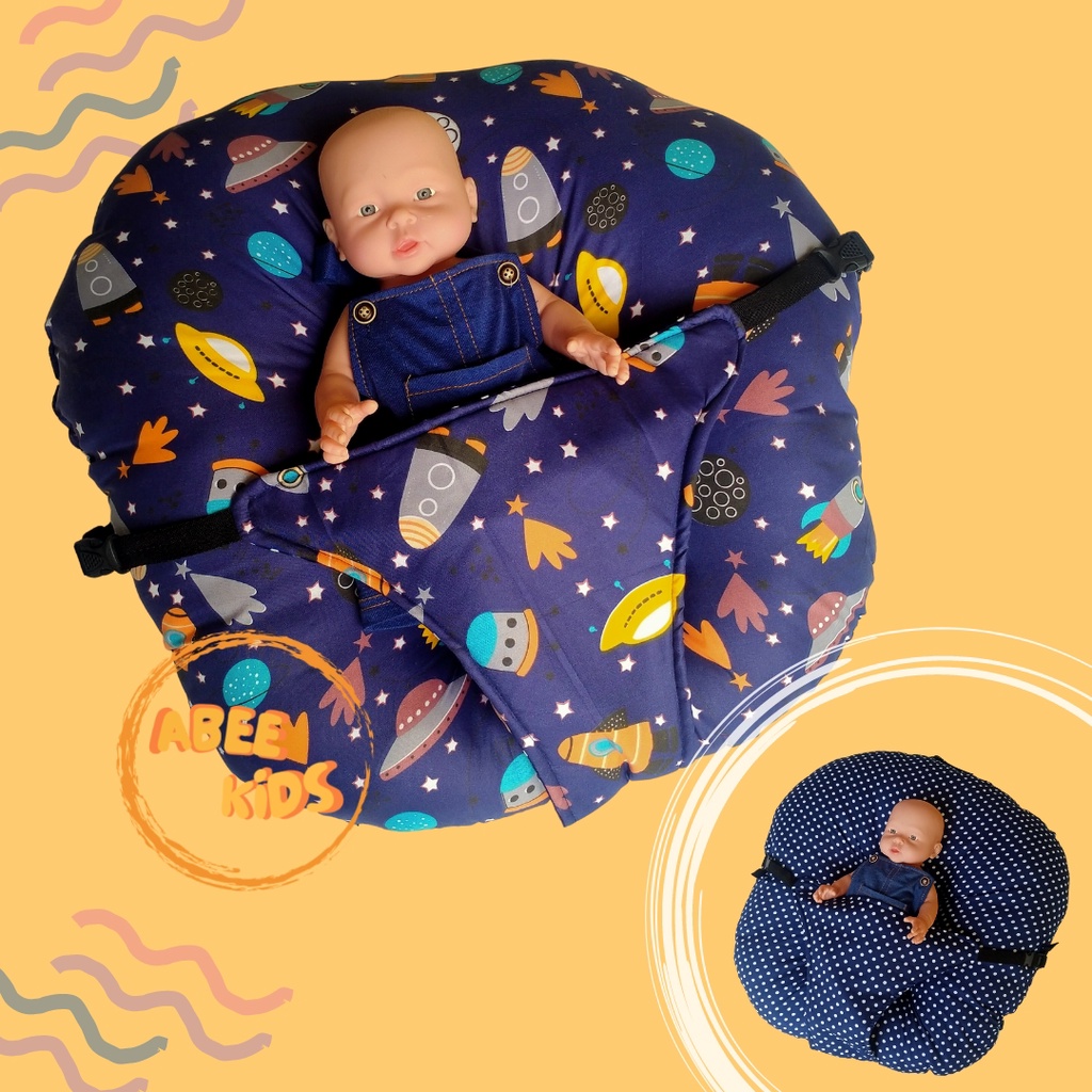 Sofa bayi multifungsi kasur bayi motif bolak balik baby lounger