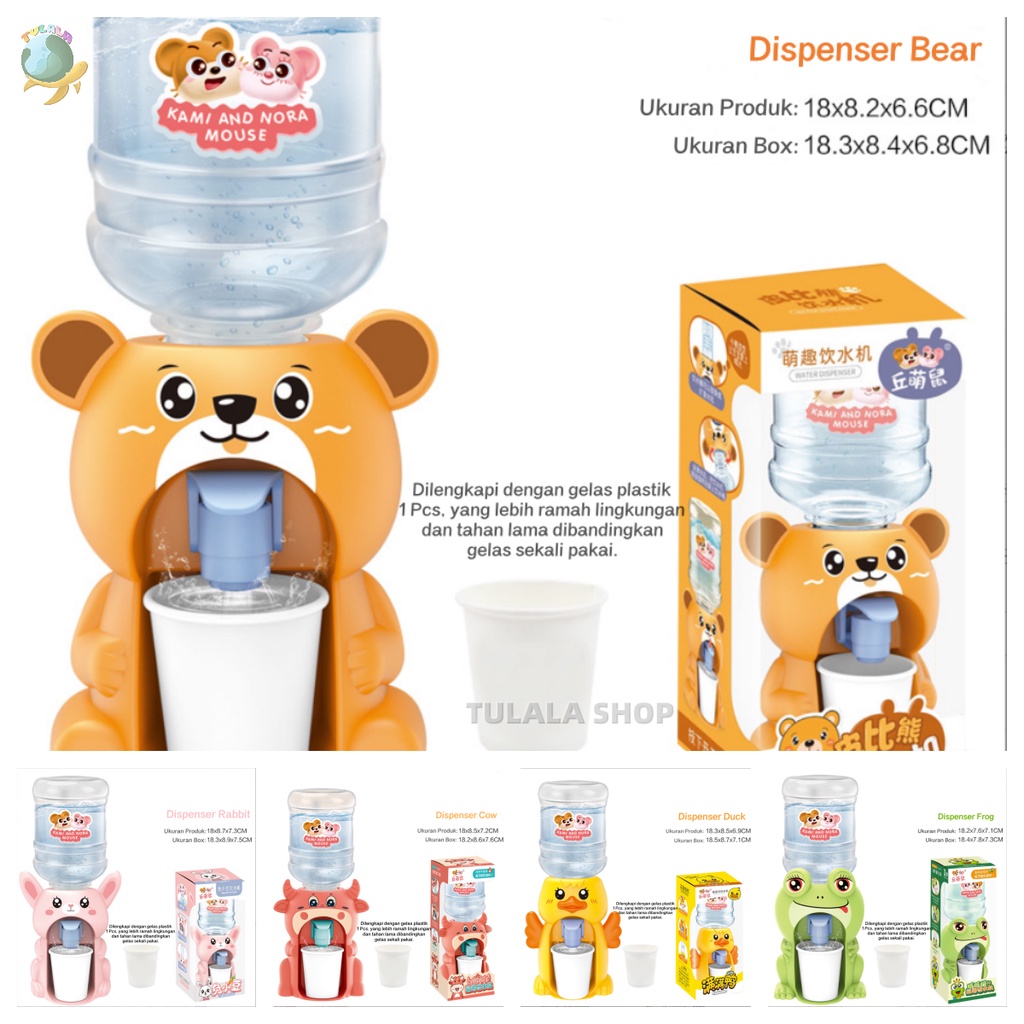 [TULALA SHOP]Mini Water Dispenser/Mainan Mesin Air/Mainan Anak Dispenser Air Galon Mini Portable Anak Air Minum Karakter Bebek Penguin Dispenser Anak