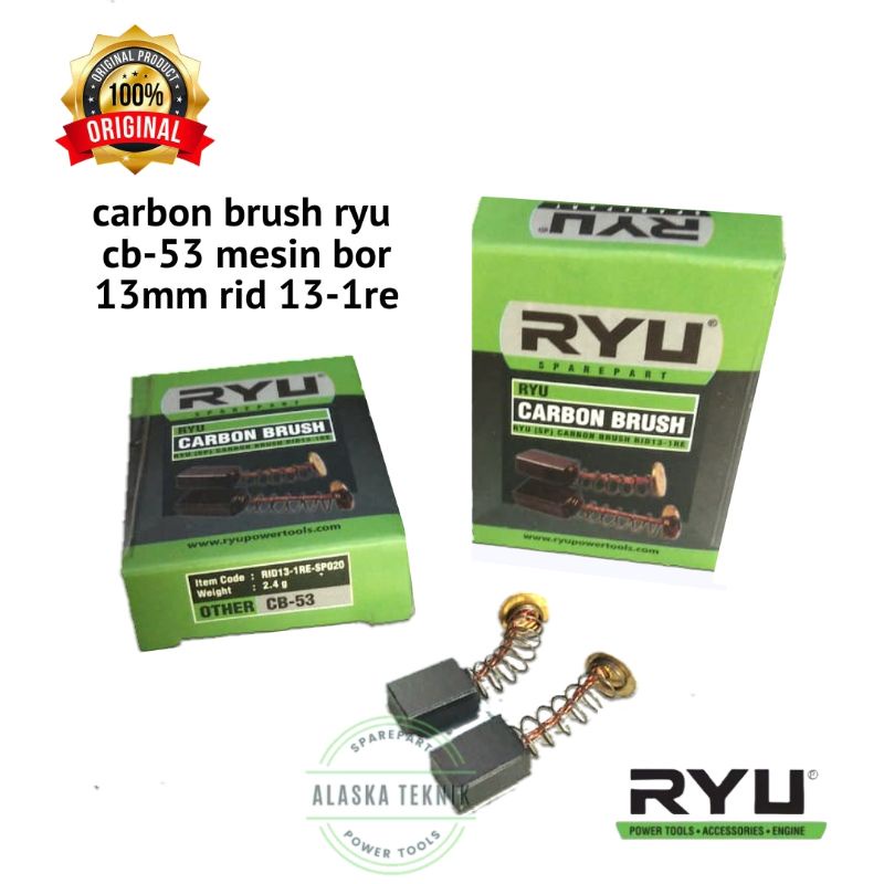 Carbon Brush CB53 / CB 53 / Bostel Mesin Bor RYU 13mm RID13-1RE / Spul arang RYU