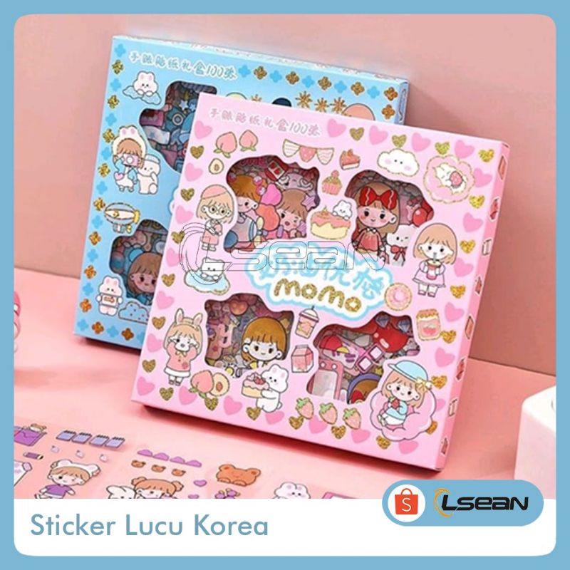 Sticker MOMO Aesthetic Korean Sticker Lucu