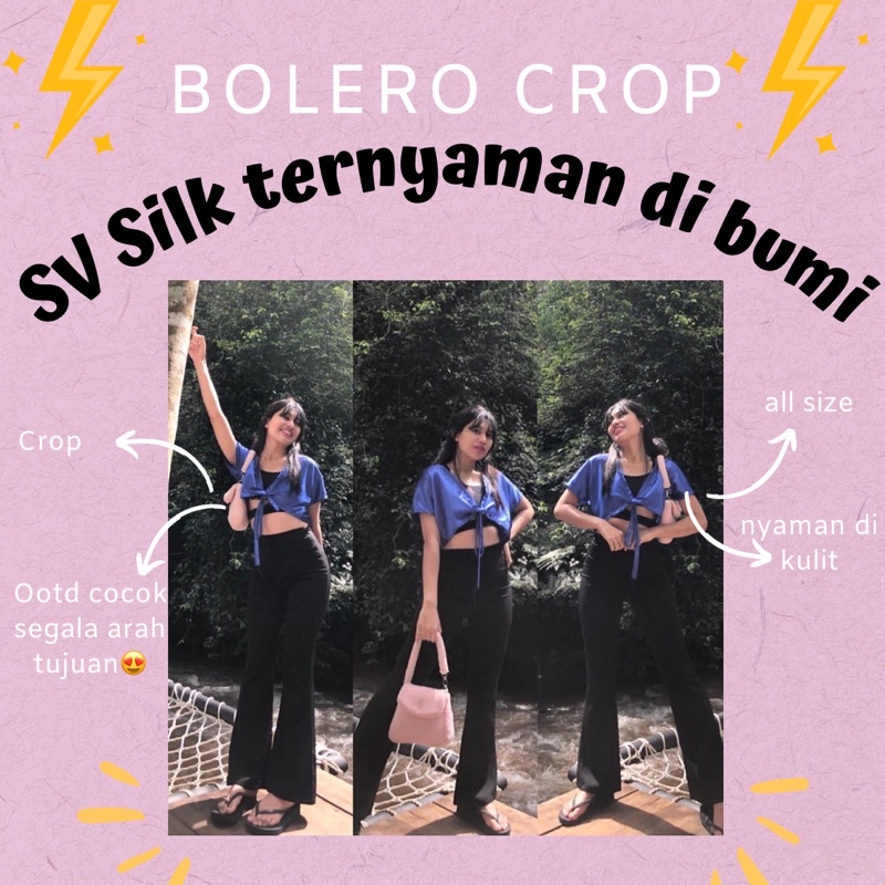 OUTER CROP PURPLE SATIN SILK SV / CARDIGAN CROP SATIN / OUTWEAR WANITA / BOLERO SATIN / OUTER SATIN / CROP SATIN /  BLOUSE SATIN / ATASAN SATIN