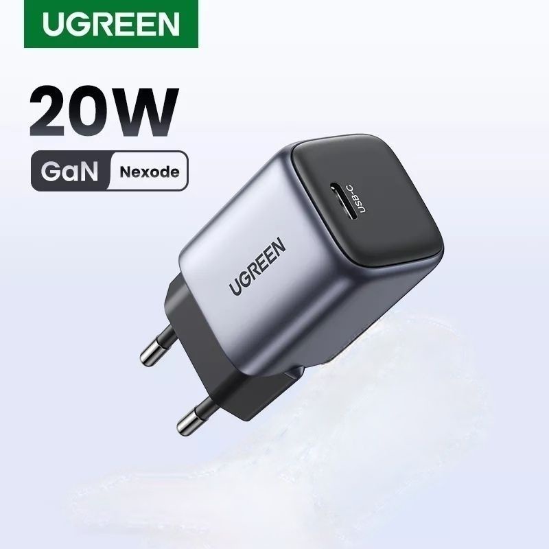 UGREEN Adaptor 20W Nexode Gan USB-C Fast Charging IP 12 13 14 Pro Max 15 Pro Max USB C to C