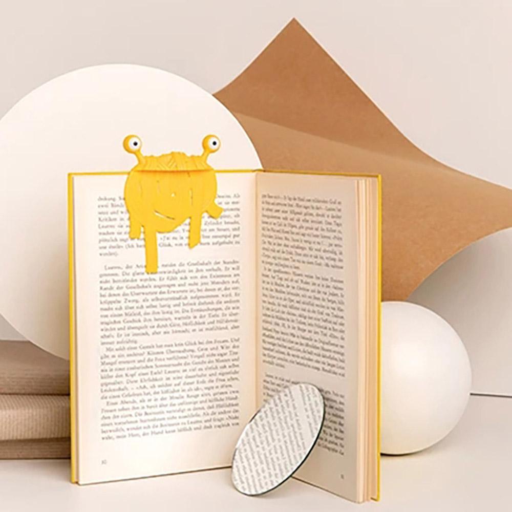 Top 3D Bookmark Kreatif Spaghetti PVC Bermata Besar Alien Perlengkapan Sekolah