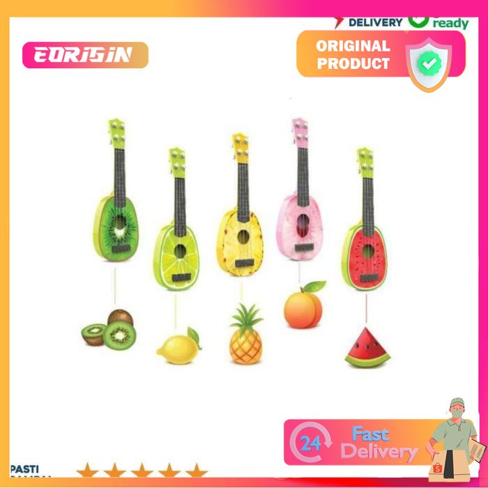 Ukulele Gitar Mainan Gambar Buah-Buahan