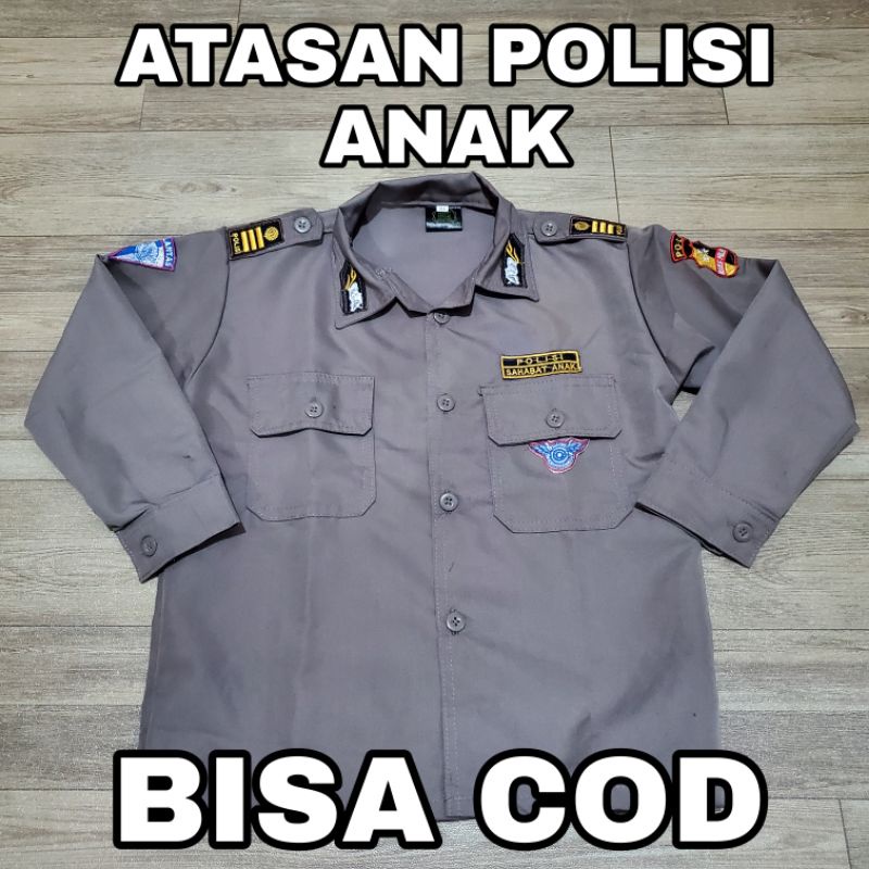 Baju atasan polisi anak / baju polisi anak tk / baju polisi paud / seragam paud / seragam tk / baju 