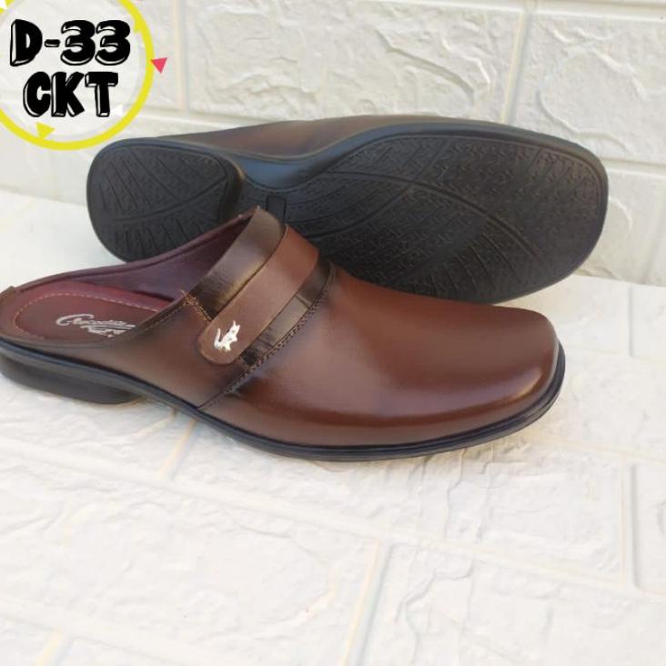 Best Product Sepatu Selop Kulit Pria Bustong Sandal Slop Kulit