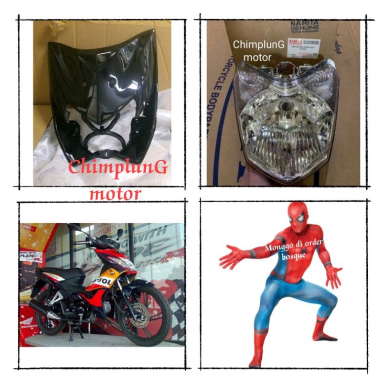 Dasi Panel Tameng Kover Cover Body Bodi Reflektor Headlamp Lampu Depan Blade 110 Lama Old Hitam 2008