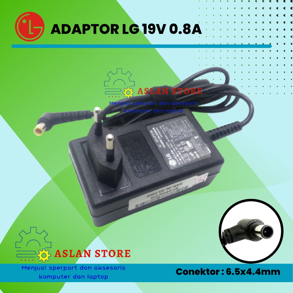 Adaptor charger MONITOR LCD LED TV LG merek LG 19V 0.8A ORIGINAL LG ADAPTOR TV LED 20 INCH SAMPAI 24 INCH