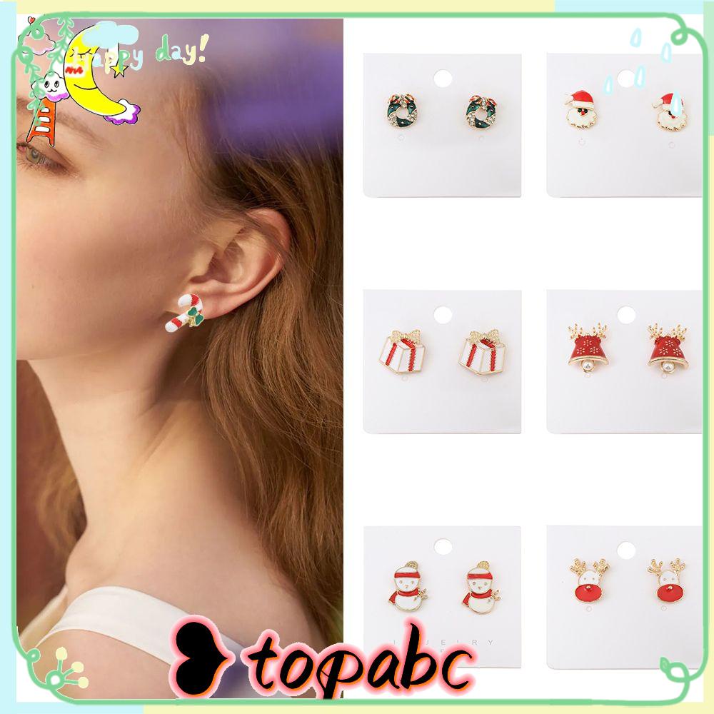 Top Ear Studs New Pesta Perhiasan Liontin Perhiasan Liontin Santa Claus Elk Menetes Minyak Ornamen