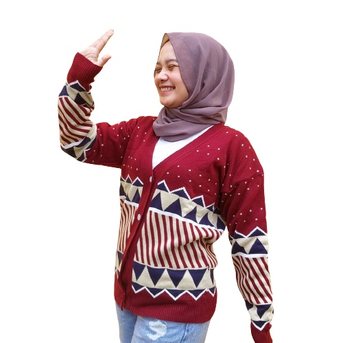 Tokomilkan - Cardigan Rajut Wanita PIRAMID PREMIUM | Cardy Rajut KOMPUTER Wanita