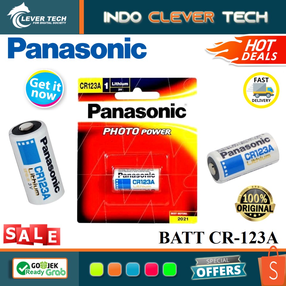 Battery Panasonic CR123A CR-123A Baterai Lithium 3V