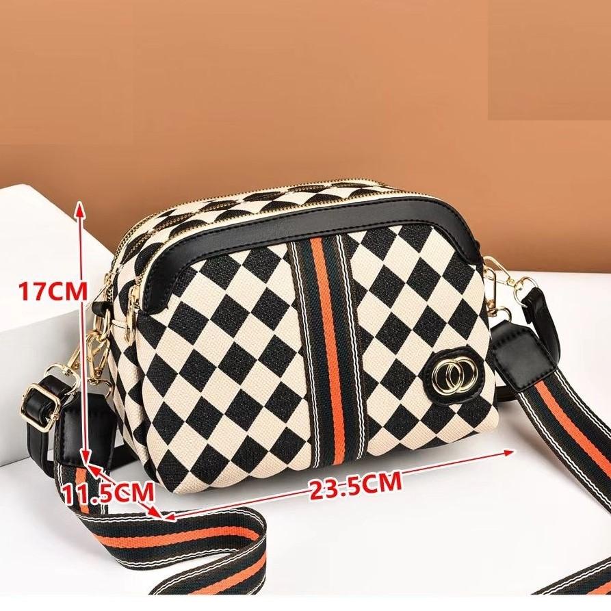 BJ62614 - BEIGE/BLACK/BROWN/ZEBRA - TAS SLEMPANG MOTIF KOTAK WANITA FASHION IMPORT MODIS ELEGAN TERMURAH TERLARIS TERBARU BAGSTORE JAKARTA TAS BATAM ZC2614